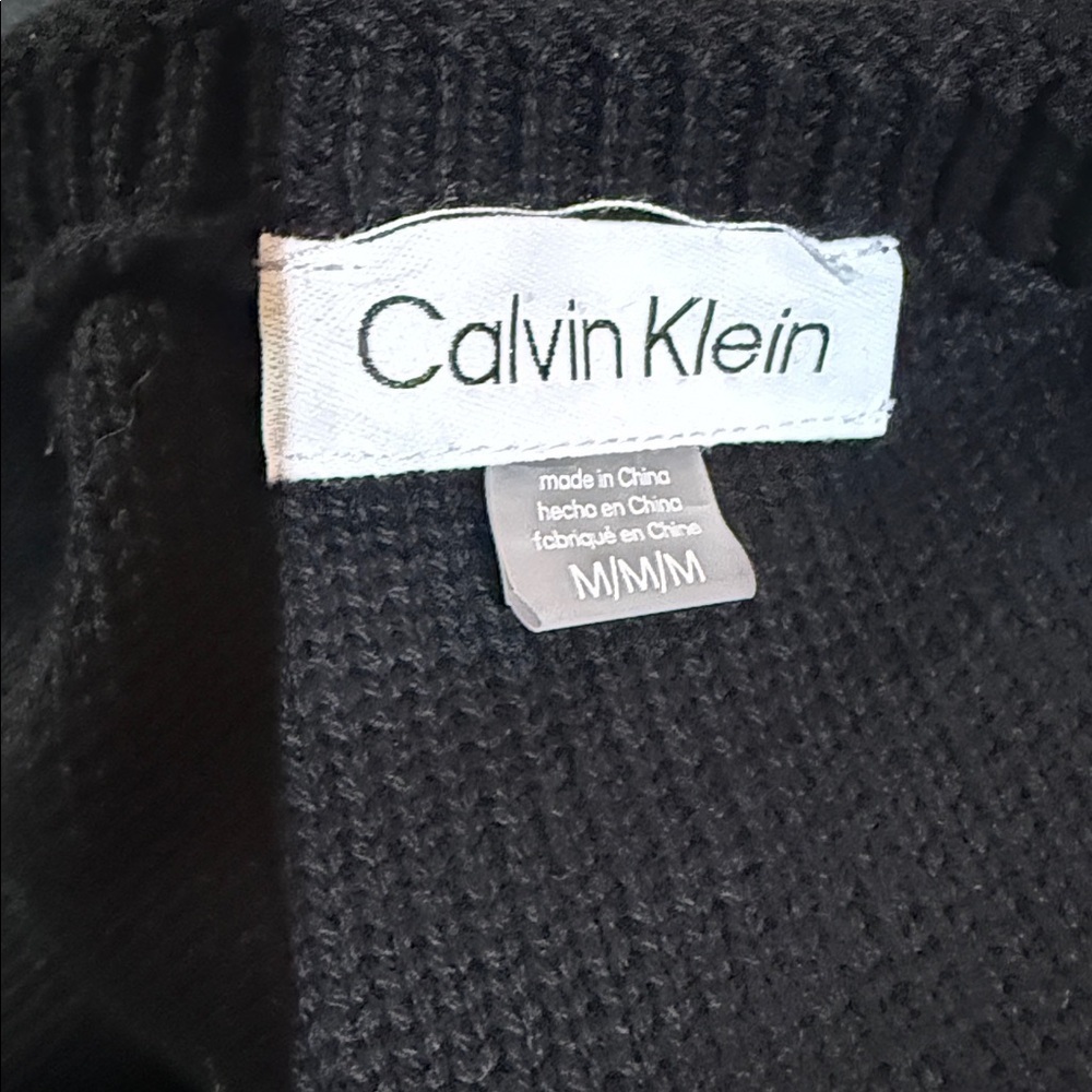 Calvin Klein Cut Out Midi Dress Ribbed Knit Sz M NEW Black 100% Cotton - Picture 3 of 5